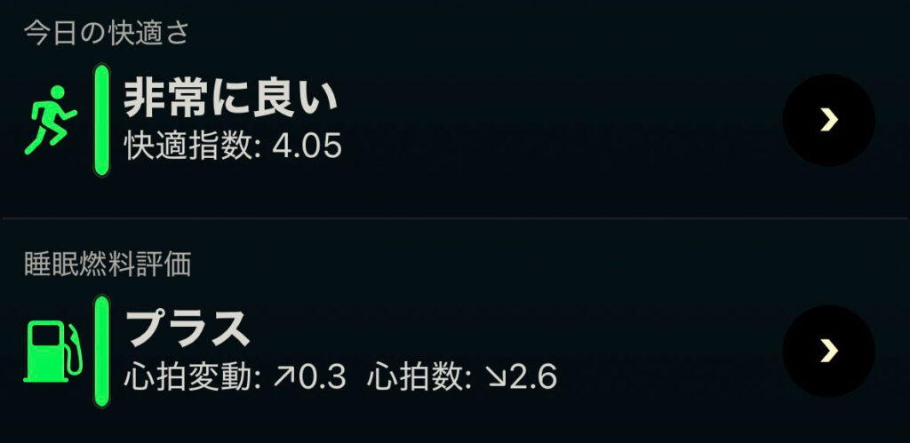 今日のAutoSleepスコア