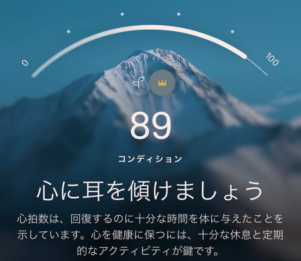 今日のコンディション(Oura Ring)