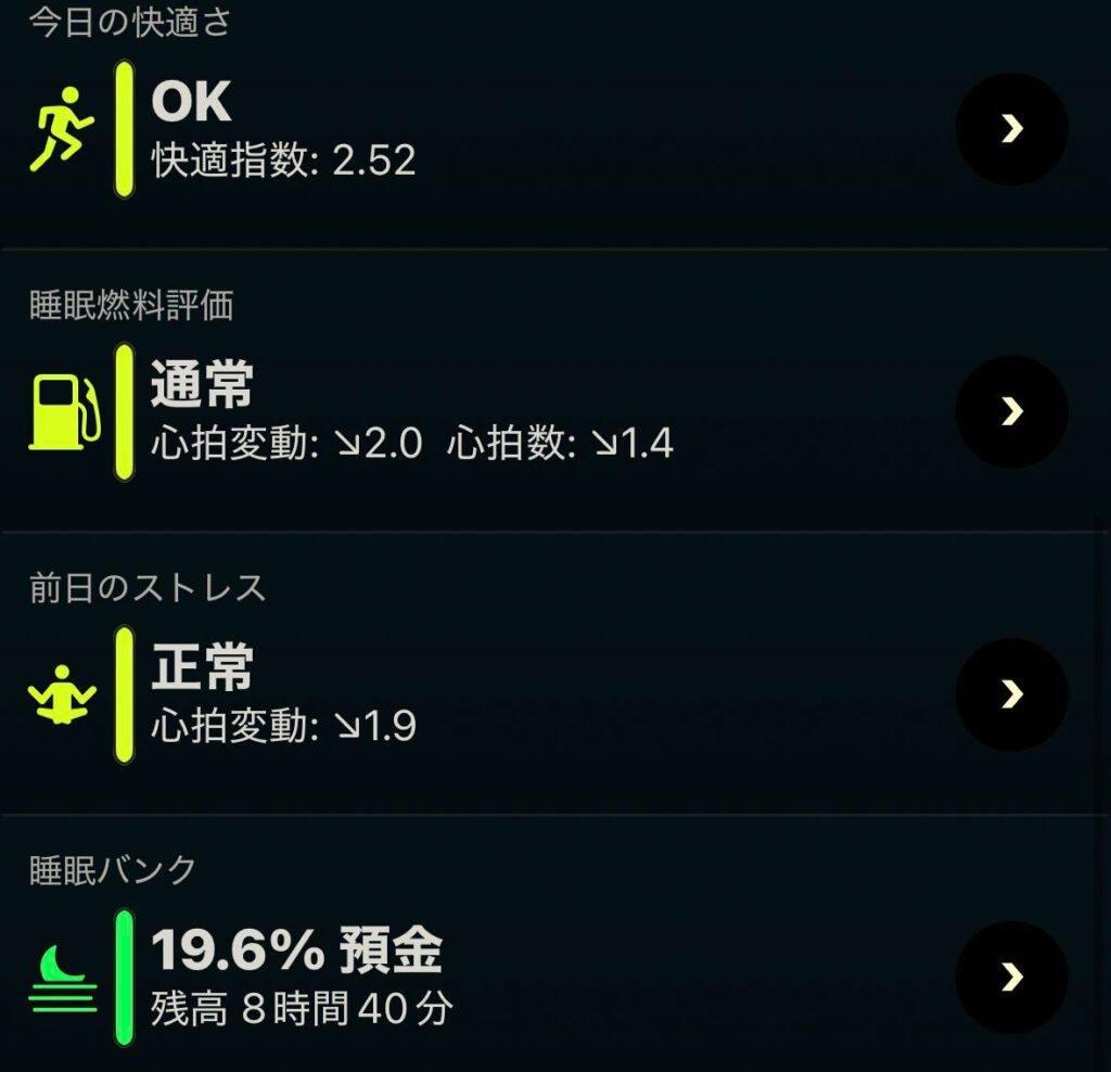 今日のAutoSleepスコア②